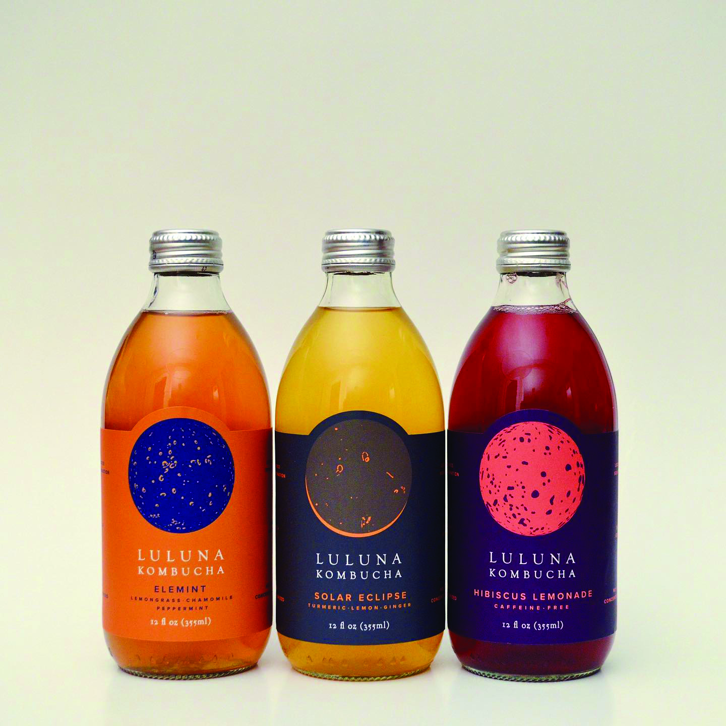 Luluna Kombucha bottles